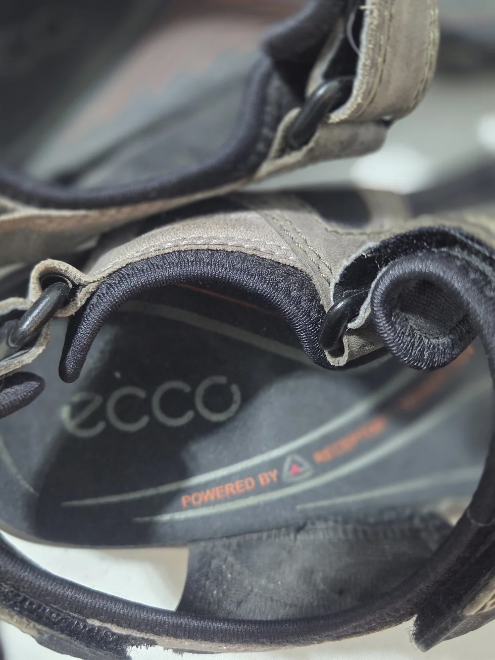 Ecco Men's Brown and Black Leather Sport Sandals
